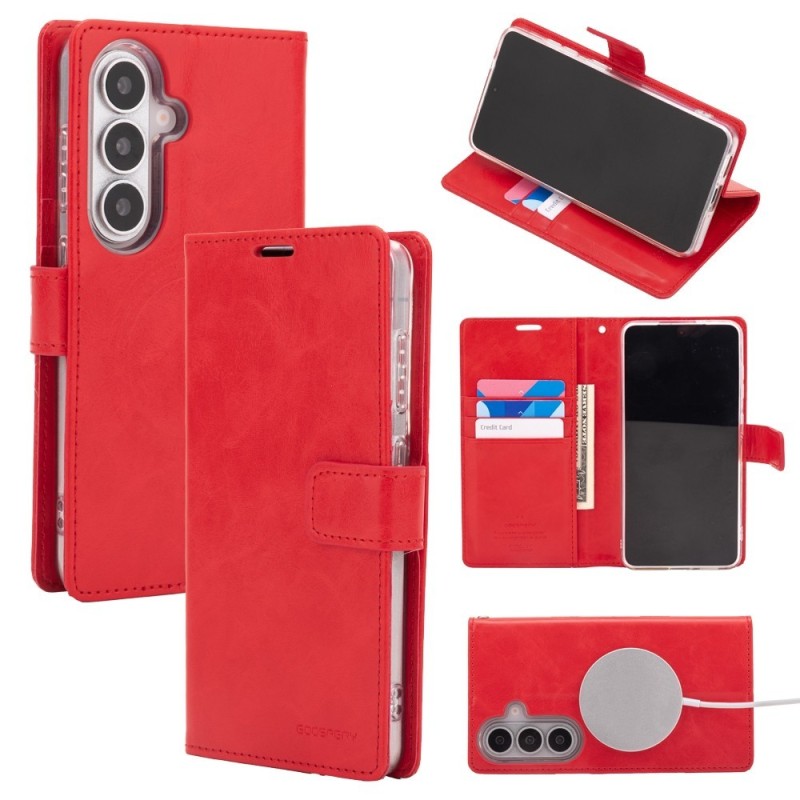 Samsung Galaxy S26 Plus MagSafe Compatible Leather Wallet Flip Diary Case Cover -