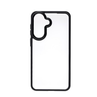 Samsung Galaxy A57 Clear with Metal Camera Frame Case Cover - Black