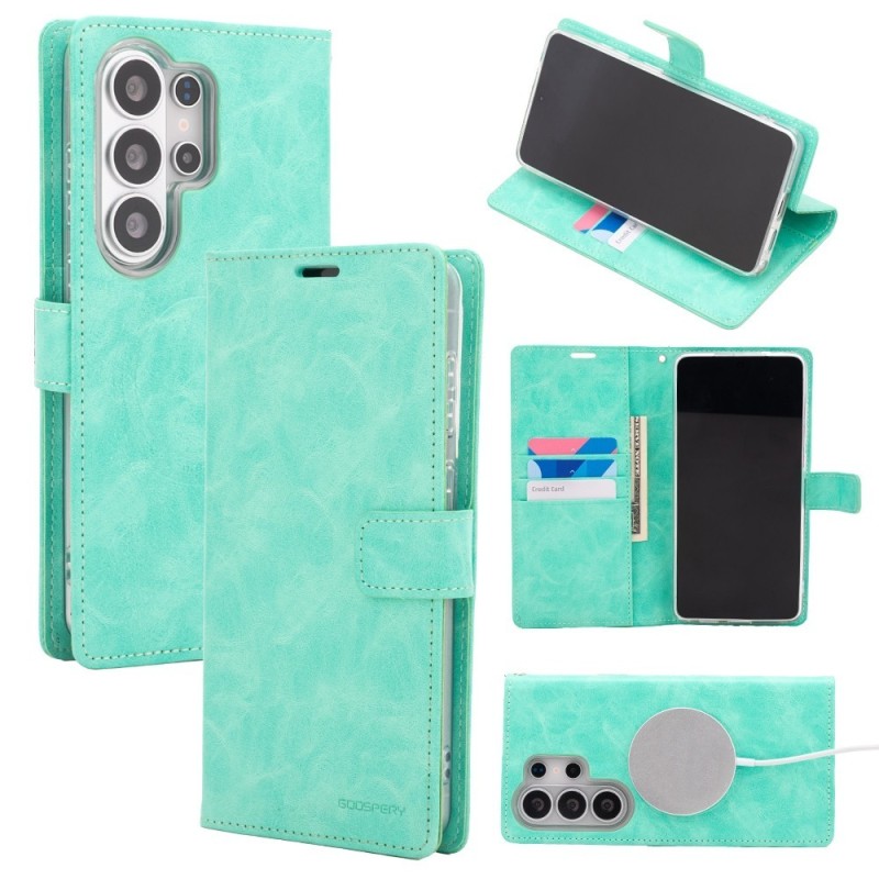 Samsung Galaxy S26 Ultra MagSafe Compatible Leather Wallet Flip Diary