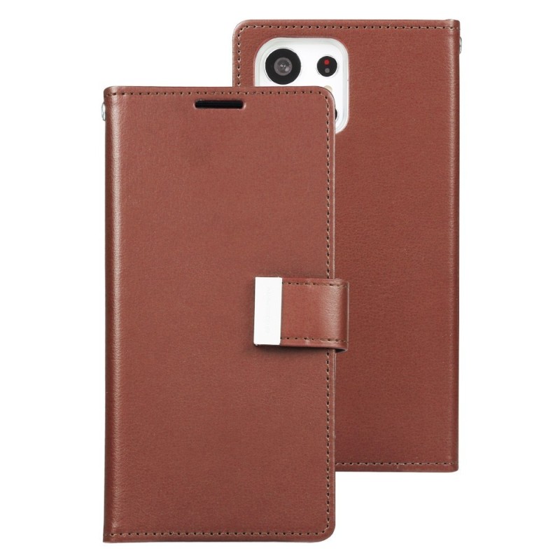 Samsung Galaxy S23 Ultra Leather Wallet Flip Diary Case Cover - Brown