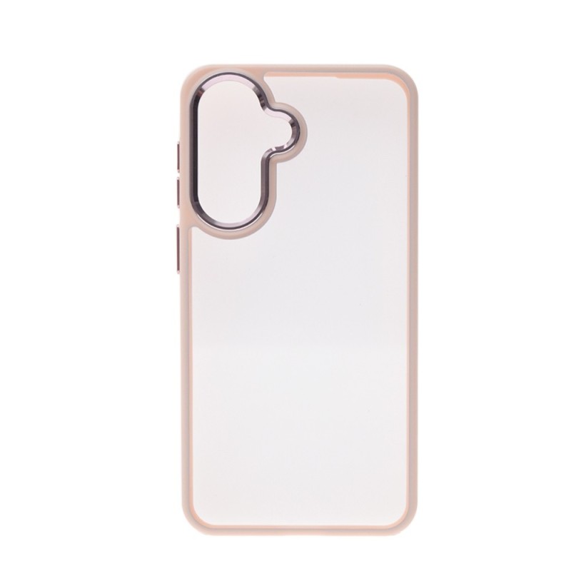 Samsung Galaxy A57 Clear with Metal Camera Frame Case Cover - Pink