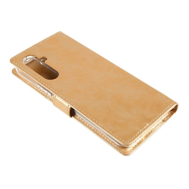 Samsung Galaxy A57 Leather Wallet Flip Diary Case Cover - Gold