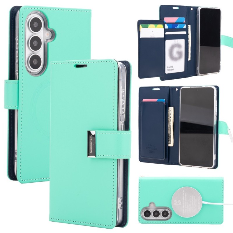 Samsung Galaxy S26 Plus MagSafe Compatible Leather Wallet Flip Diary C