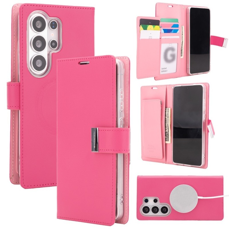 Samsung Galaxy S26 Ultra MagSafe Compatible Leather Wallet Flip Diary