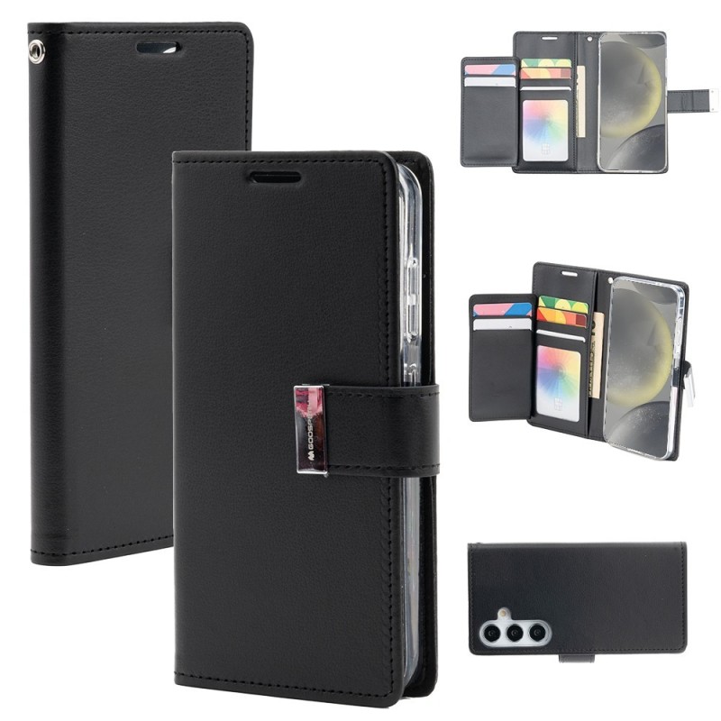 Samsung Galaxy S25 MagSafe Compatible Leather Wallet Flip Diary Case C