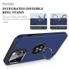 iPhone 15 Pro Max Shockproof with Ring Holder Stand Case Cover - Navy