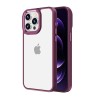 iPhone 15 Pro Max Clear with Metal Camera Frame Case Cover - Wine