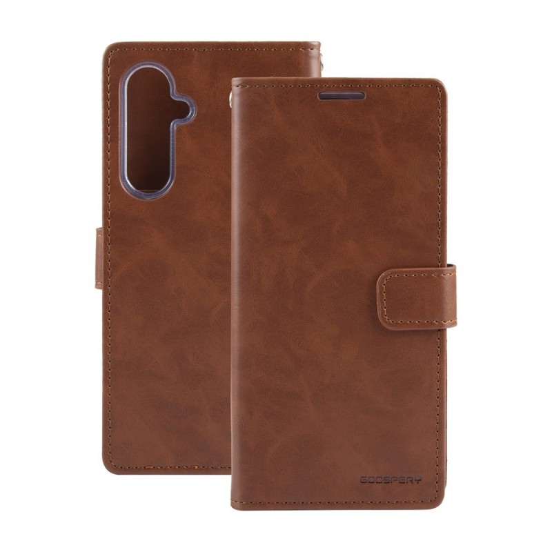 Samsung Galaxy S23 FE Leather Wallet Flip Diary Case Cover - Brown