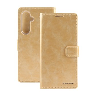 Samsung Galaxy S23 FE Leather Wallet Flip Diary Case Cover - Gold