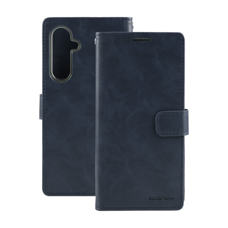 Samsung Galaxy S23 FE Leather Wallet Flip Diary Case Cover - Navy