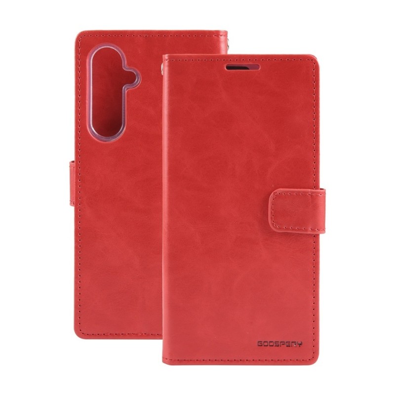 Samsung Galaxy S23 FE Leather Wallet Flip Diary Case Cover - Red