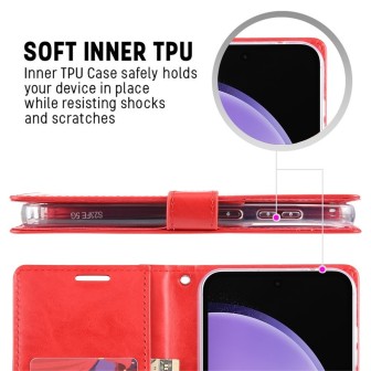 Samsung Galaxy S23 FE Leather Wallet Flip Diary Case Cover - Red