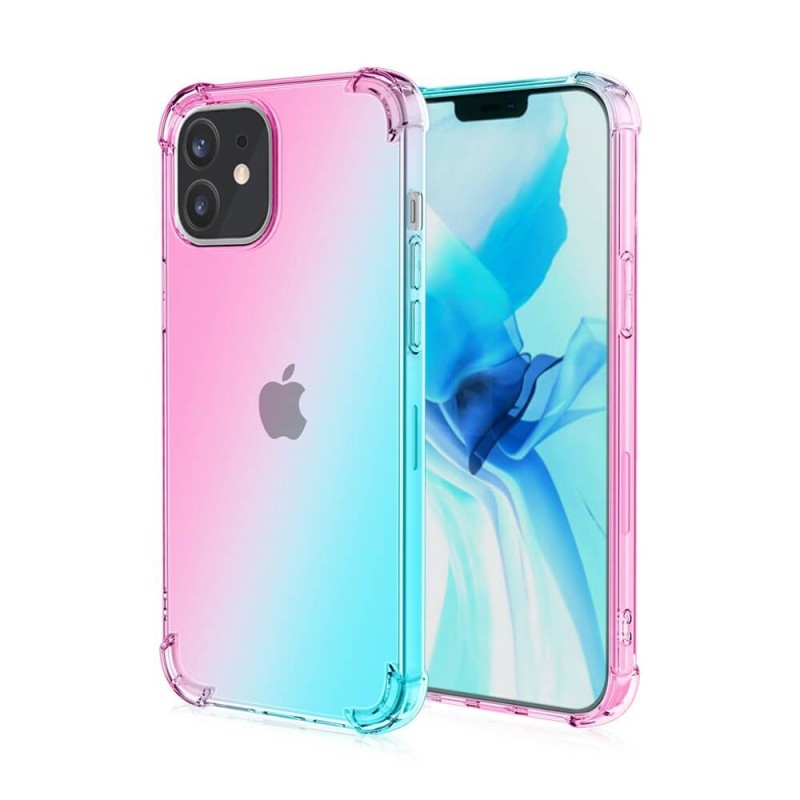 iPhone 12 Mini Case Clear Rainbow Airbag Bumper Shockproof Slim Protective Cover