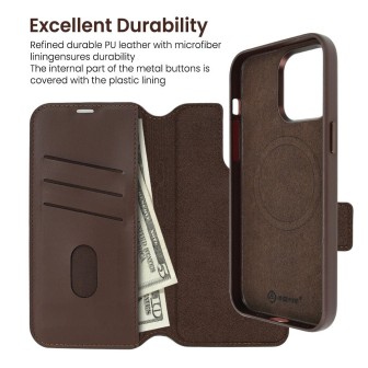 iPhone 15 Pro Max MagSafe Compatible Leather Wallet Flip Diary Case Co