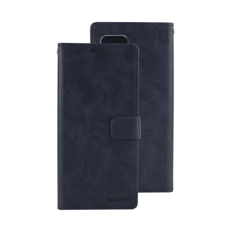 Samsung Galaxy A42 Leather Wallet Flip Diary Case Cover - Navy
