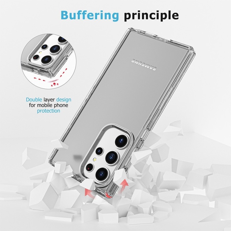 Samsung Galaxy S25 Ultra Slim Shockproof Clear Case Cover - Transparen