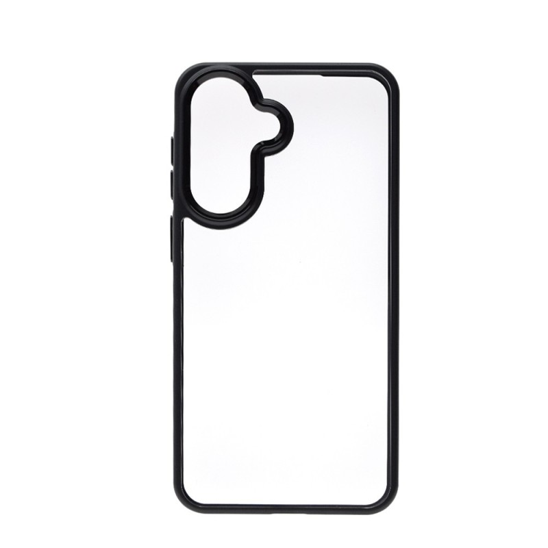 Samsung Galaxy A37 Clear with Metal Camera Frame Case Cover - Black