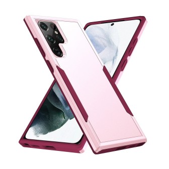 Samsung Galaxy S22 Ultra Slim Shockproof Clear Case Cover - Pink