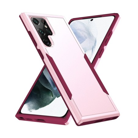 Samsung Galaxy S22 Ultra Slim Shockproof Clear Case Cover - Pink