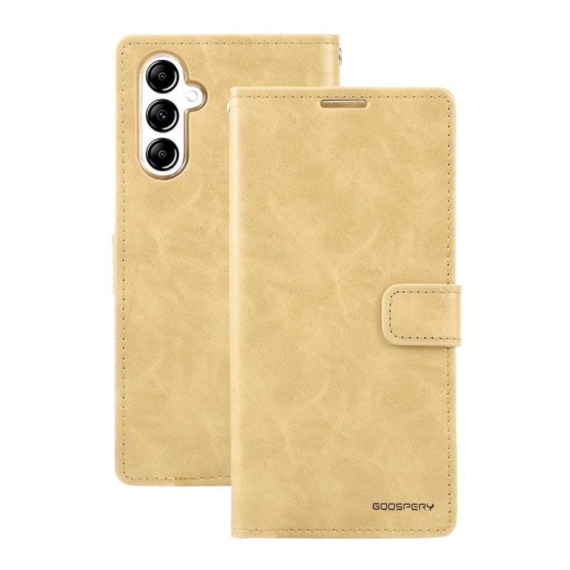 Samsung Galaxy A37 Leather Wallet Flip Diary Case Cover - Gold