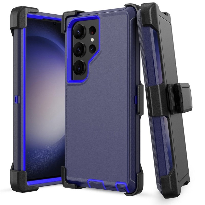 Samsung Galaxy S24 Ultra Rugged Armor Belt Clip Holster Case Cover - N