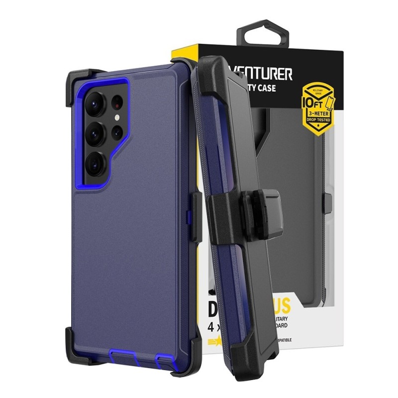 Samsung Galaxy S24 Ultra Rugged Armor Belt Clip Holster Case Cover - N