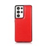 Samsung Galaxy S21 Ultra Leather Wallet Flip Diary Case Cover - Red
