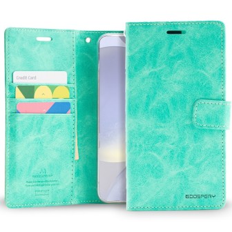 Samsung Galaxy S24 Plus Leather Wallet Flip Diary Case Cover - Mint