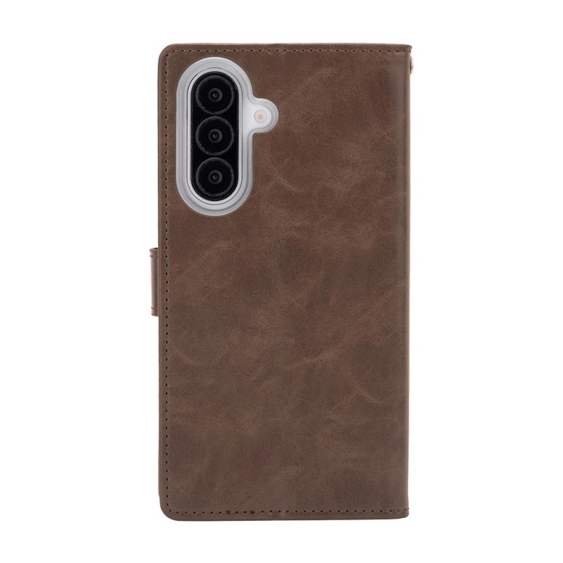 Samsung Galaxy A27 Leather Wallet Flip Diary Case Cover - Brown