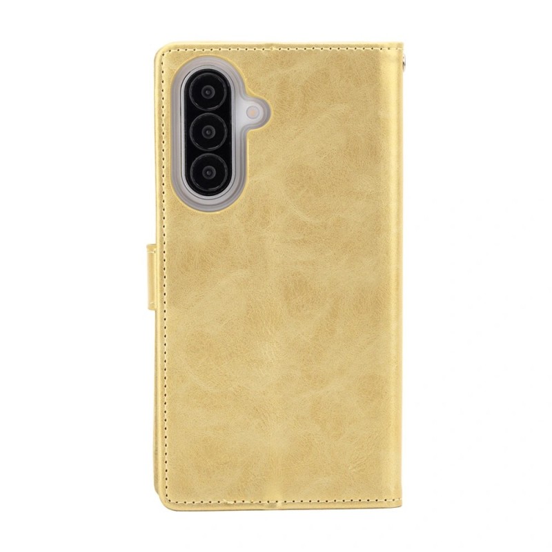 Samsung Galaxy A27 Leather Wallet Flip Diary Case Cover - Gold