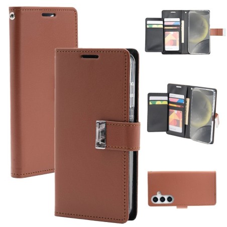 Samsung Galaxy S24 Plus Leather Wallet Flip Diary Case Cover - Brown