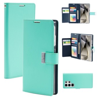 Samsung Galaxy S24 Ultra Leather Wallet Flip Diary Case Cover - Mint