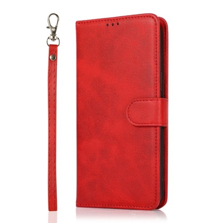 Samsung Galaxy S21 FE Leather Wallet Flip Diary Case Cover - Red