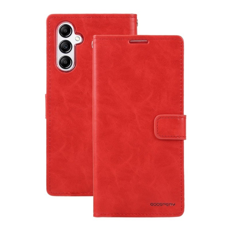 Samsung Galaxy A25 Leather Wallet Flip Diary Case Cover - Red