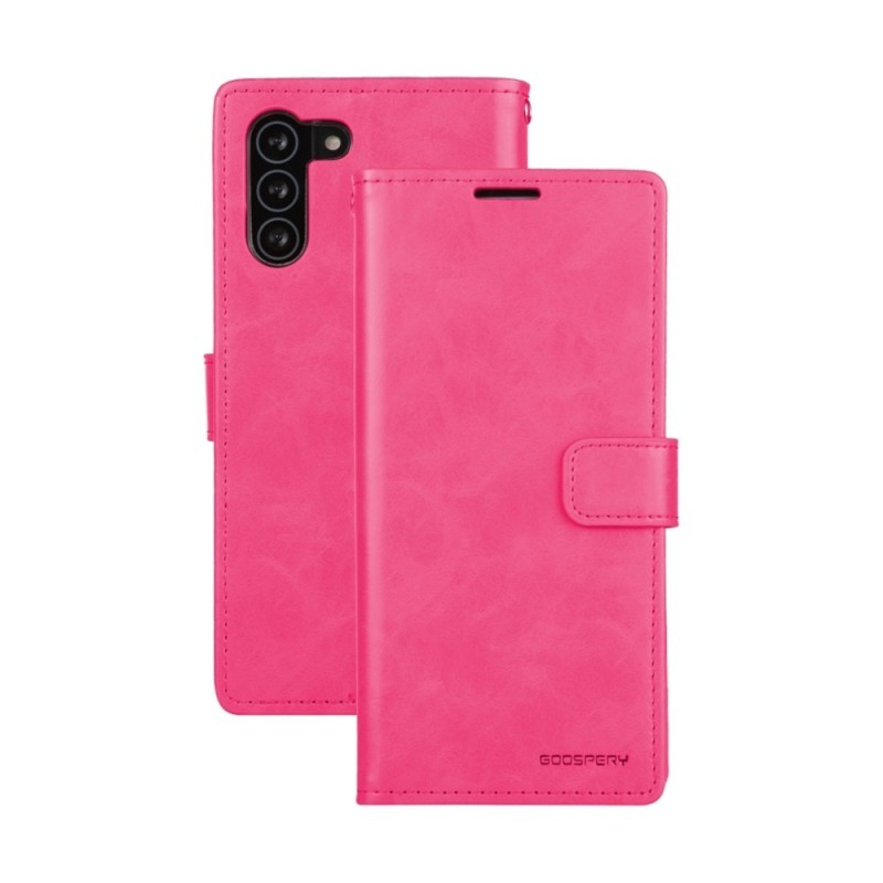 Samsung Galaxy S21 Leather Wallet Flip Diary Case Cover - Hot Pink