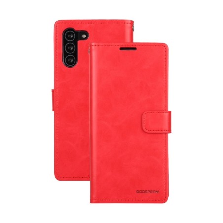 Samsung Galaxy S21 Leather Wallet Flip Diary Case Cover - Red
