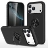 iPhone 17 Air Shockproof with Ring Holder Stand Case Cover - Black