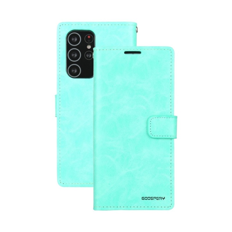 Samsung Galaxy S21 Ultra Leather Wallet Flip Diary Case Cover - Mint