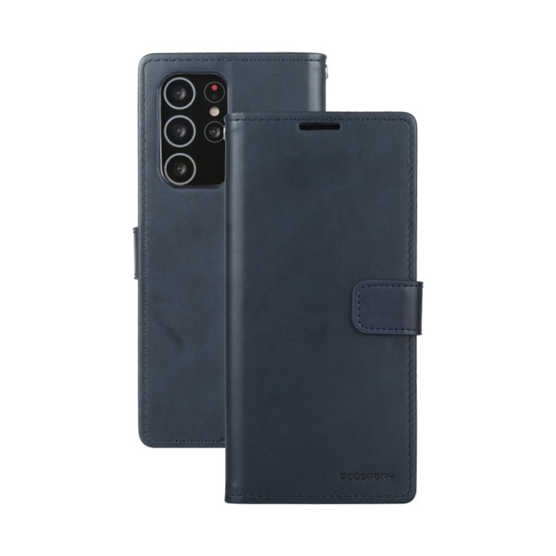 Samsung Galaxy S21 Ultra Leather Wallet Flip Diary Case Cover - Navy