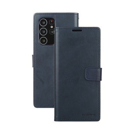 Samsung Galaxy S21 Ultra Leather Wallet Flip Diary Case Cover - Navy