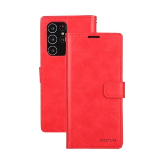 Samsung Galaxy S21 Ultra Leather Wallet Flip Diary Case Cover - Red