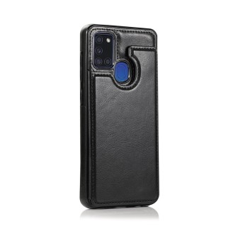 Samsung Galaxy A21S Leather Wallet Flip Diary Case Cover - Black