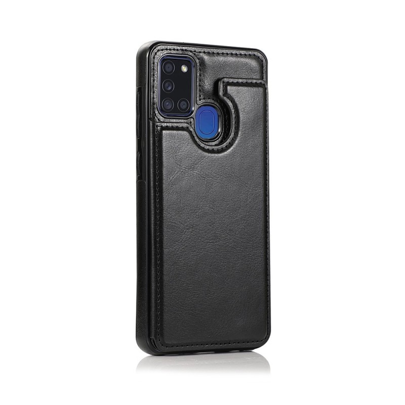 Samsung Galaxy A21S Leather Wallet Flip Diary Case Cover - Black