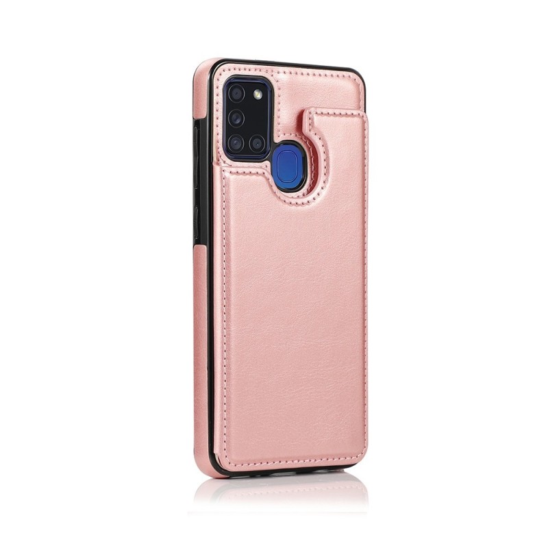 Samsung Galaxy A21S Leather Wallet Flip Diary Case Cover - Rose Gold