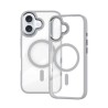 iPhone 16 Plus Clear with Metal Camera Frame Case Cover - Grey