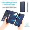 Samsung Galaxy A21S Leather Wallet Flip Diary Case Cover - Blue