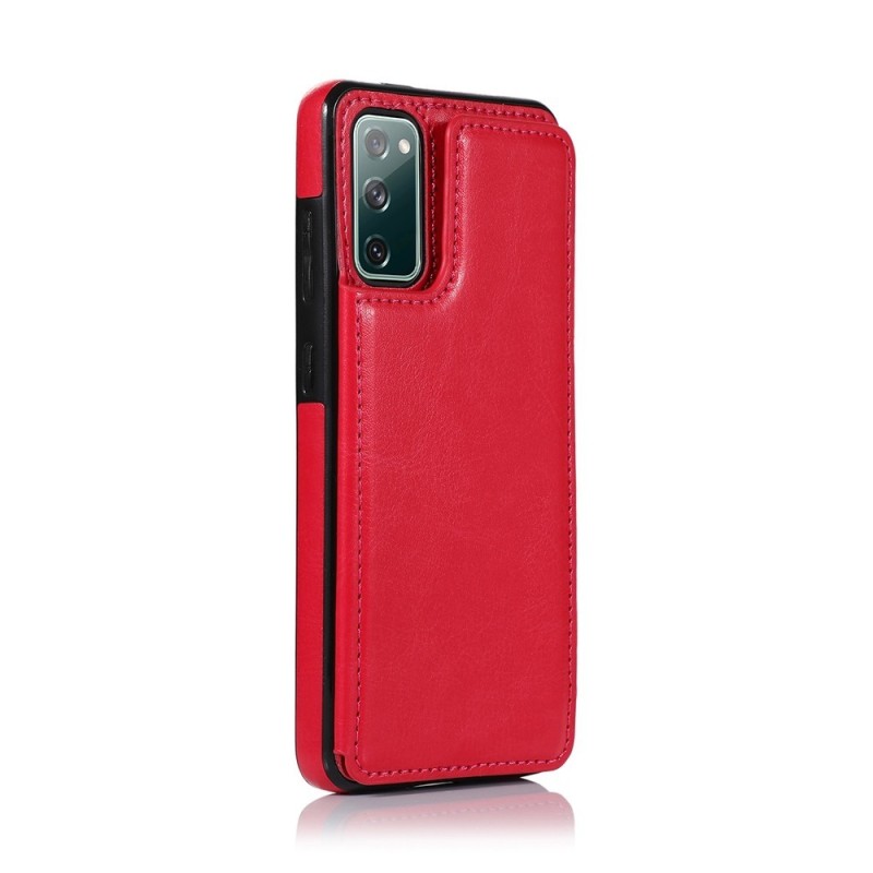 Samsung Galaxy S20 FE Leather Wallet Flip Diary Case Cover - Red