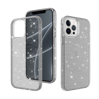 iPhone 15 Pro Max Glitter Clear Shockproof Case Cover - Transparent
