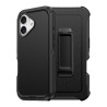 iPhone 16 Rugged Armor Belt Clip Holster Case Cover - Black