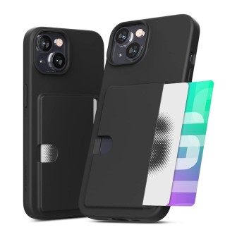 iPhone 15 Plus Card Holder with 2 Card Slots Case Cover - Black